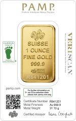 Lady Fortuna™ Gold Minted Bar 1oz