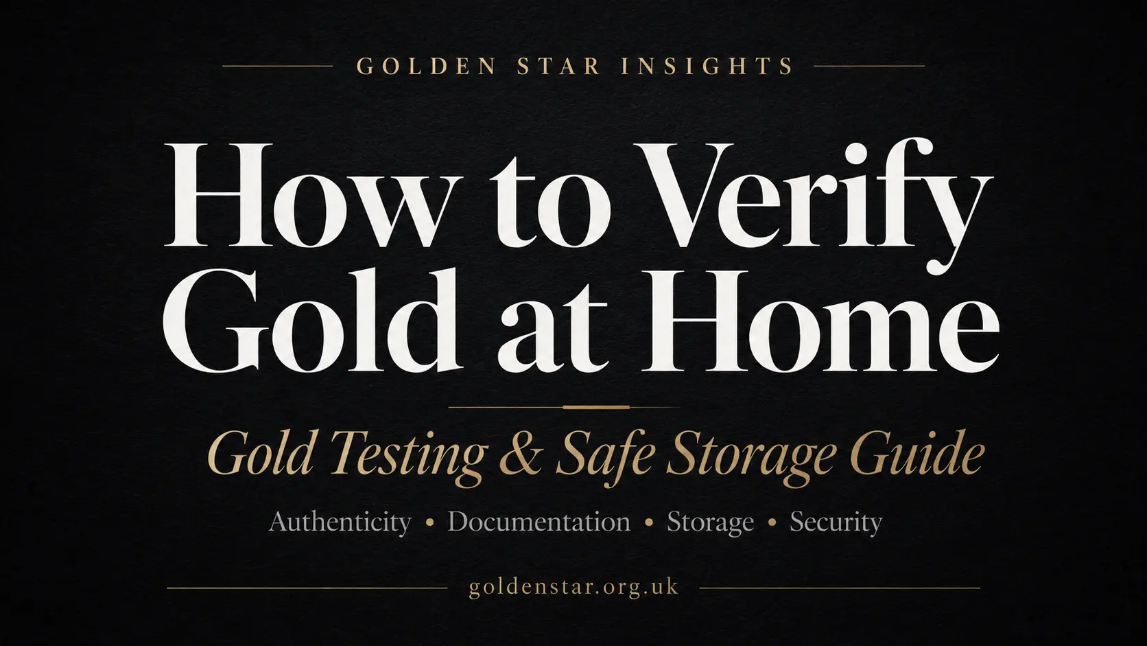 How to verify gold at home and store it safely