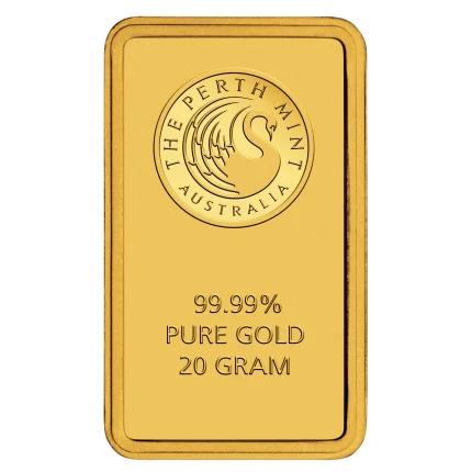 20g Perth Mint gold bar 999.9 fine gold bullion