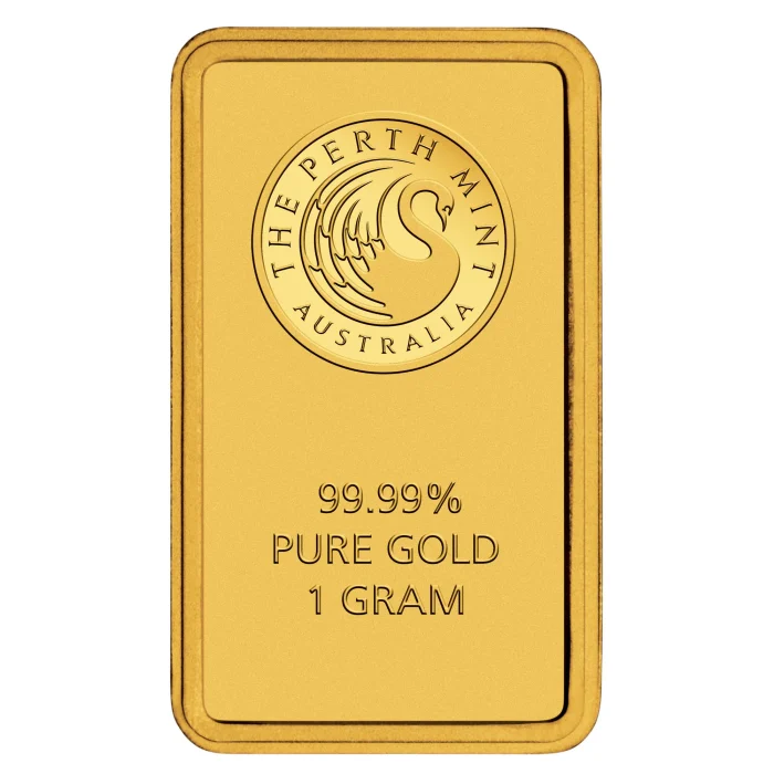 1g Perth Mint gold bar 999.9 fine gold bullion