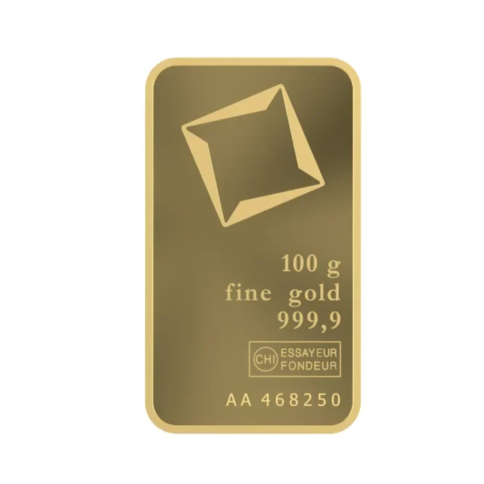 100g Valcambi gold bar 999.9 fine gold bullion