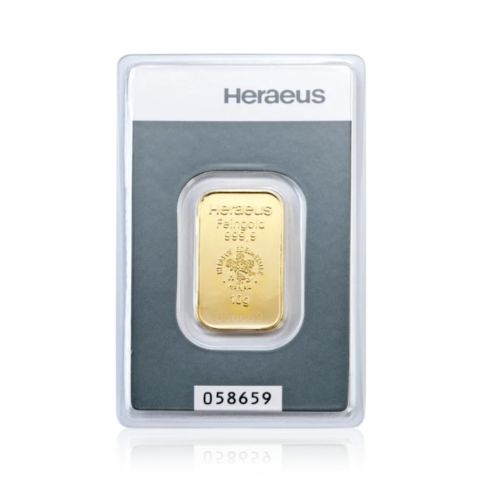 Heraeus 10g Gold Bullion Bar