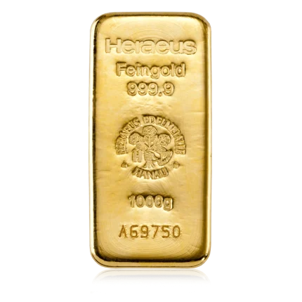 1kg Heraeus gold bar 999.9 fine gold bullion