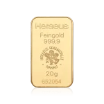 20g Heraeus gold bar 999.9 fine gold bullion