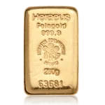 250g Heraeus gold bar 999.9 fine gold bullion