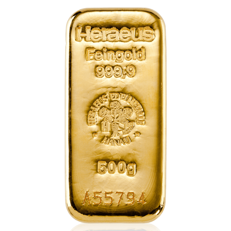 500g1 500g Heraeus gold bar 999.9 fine gold bullion