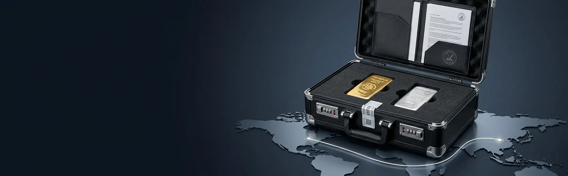Physical gold and silver prepared for secure international delivery