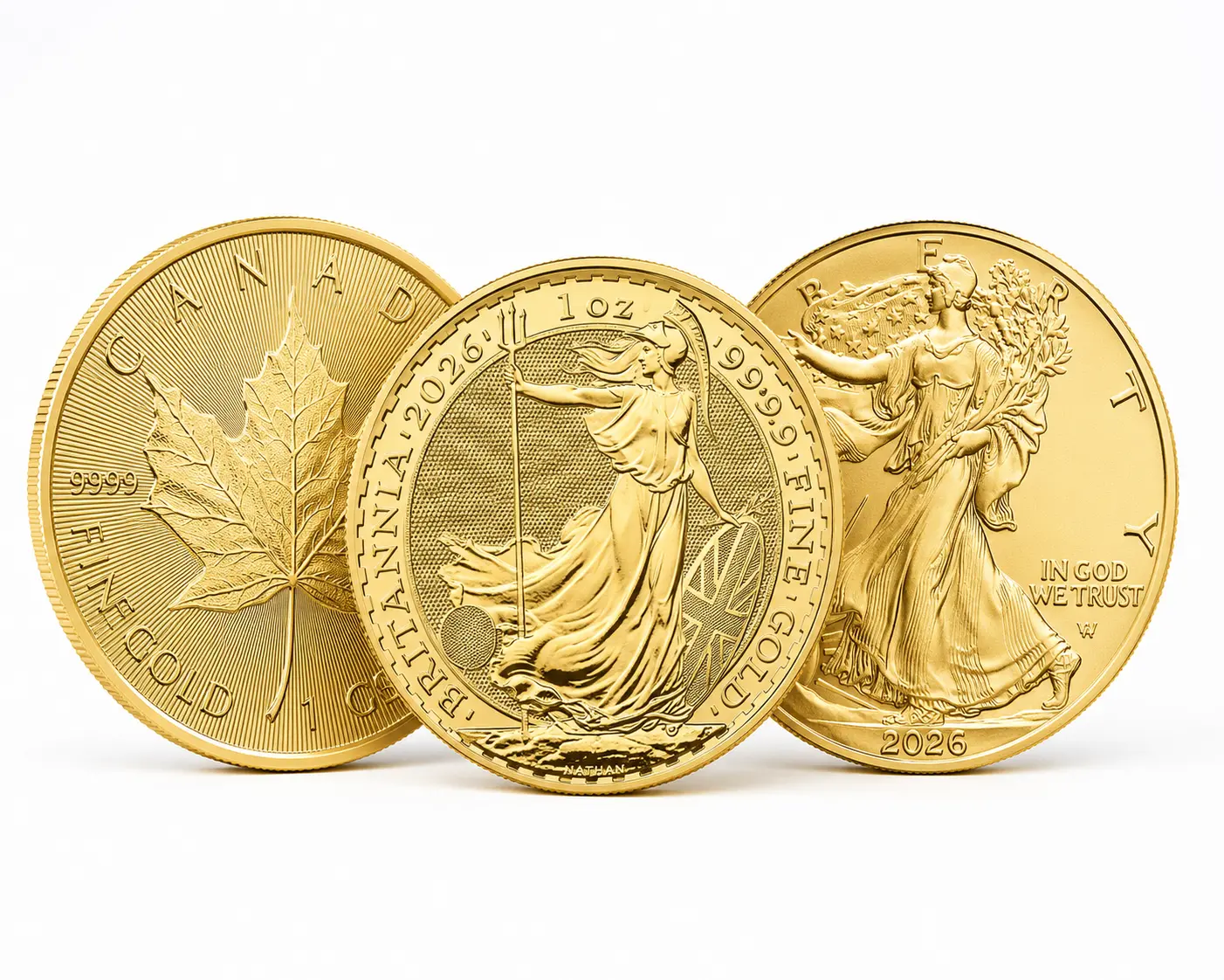 Recognized international gold coins from trusted global mints