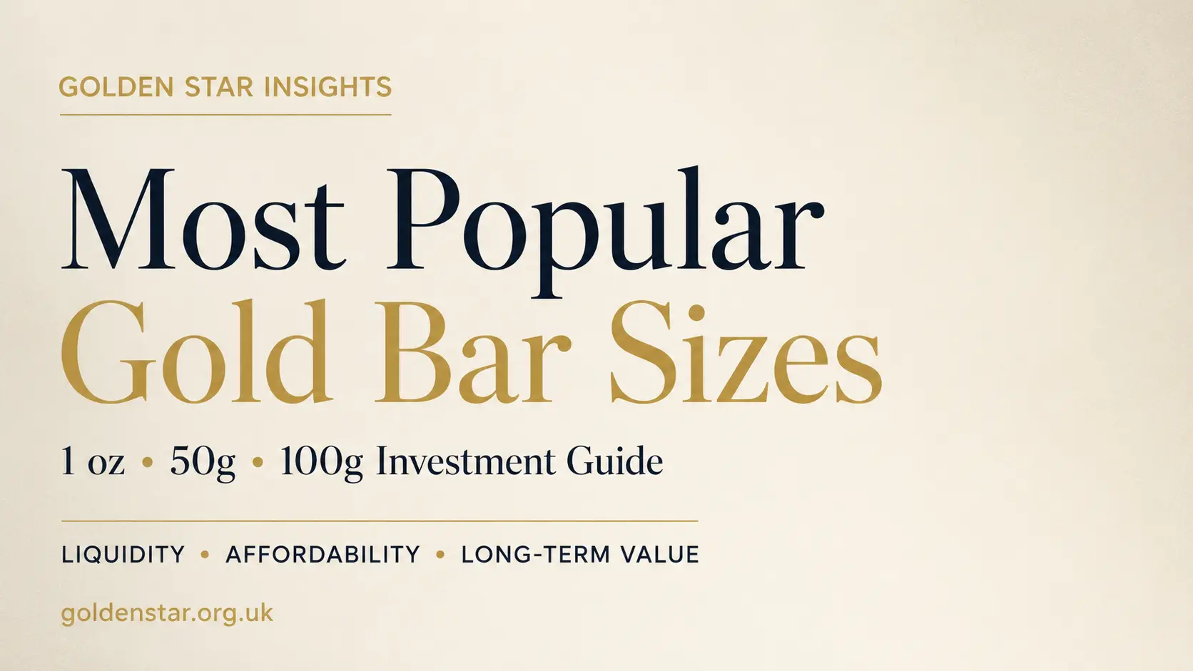Most popular gold bar sizes for investment 1 oz 50g and 100g guide